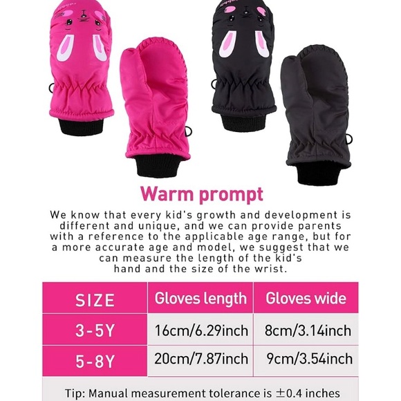 Children’s cute bunny mittens - set of 2 - Picture 5 of 5